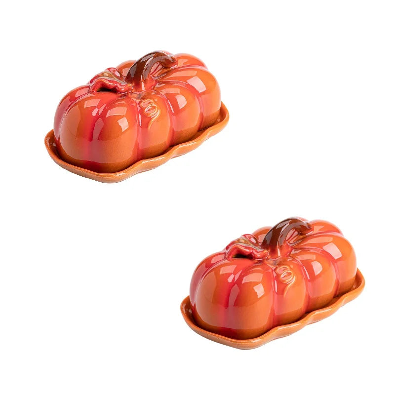 ¡Calabazas Cheftronics Iluminan tu Cena! - 2pcs orange - Pumpkin Ceramic Dinner Plate