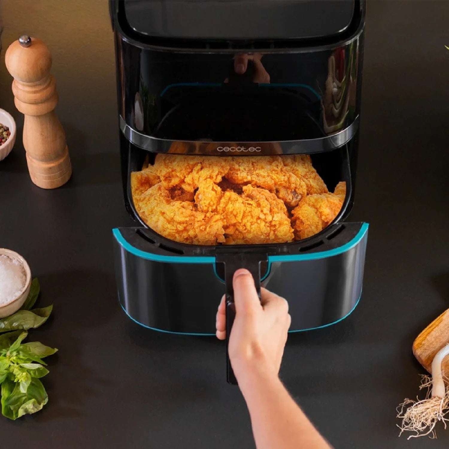 Cecofry Full Inoxblack: ¡Doble Freidora Aérea Para Cocinar Con Pasión! - oil free fryer