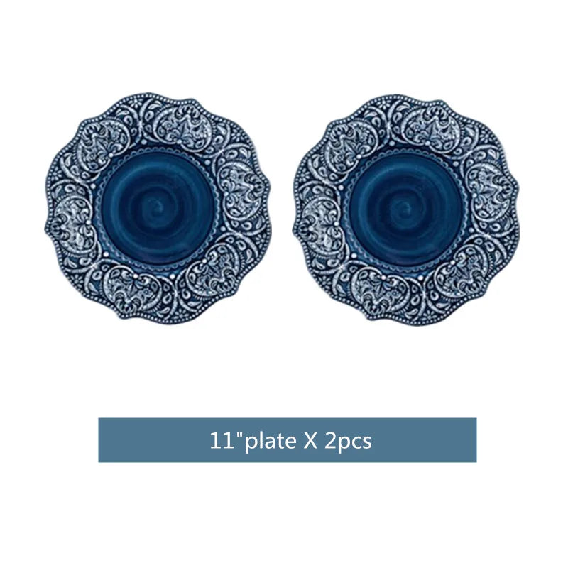 Cerámica Azul: Eleve Su Cocina Con Cheftronics - 11 inch platex2 - Western Dinner Plates Set
