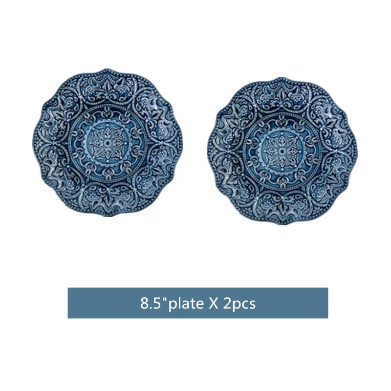 Cerámica Azul: Eleve Su Cocina Con Cheftronics - 8.5 inch platex2 - Western Dinner Plates Set