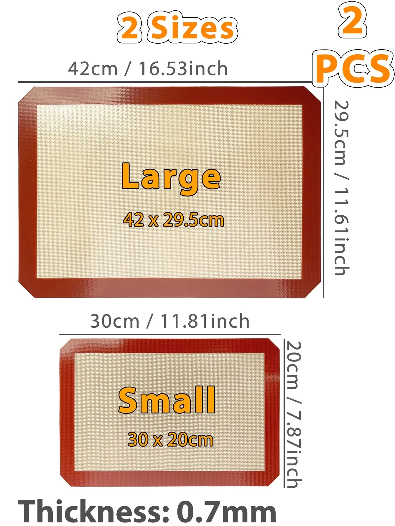 ¡Cheftronics Baking Mats: Domina la Pastelería! - 2PCS Mix Red