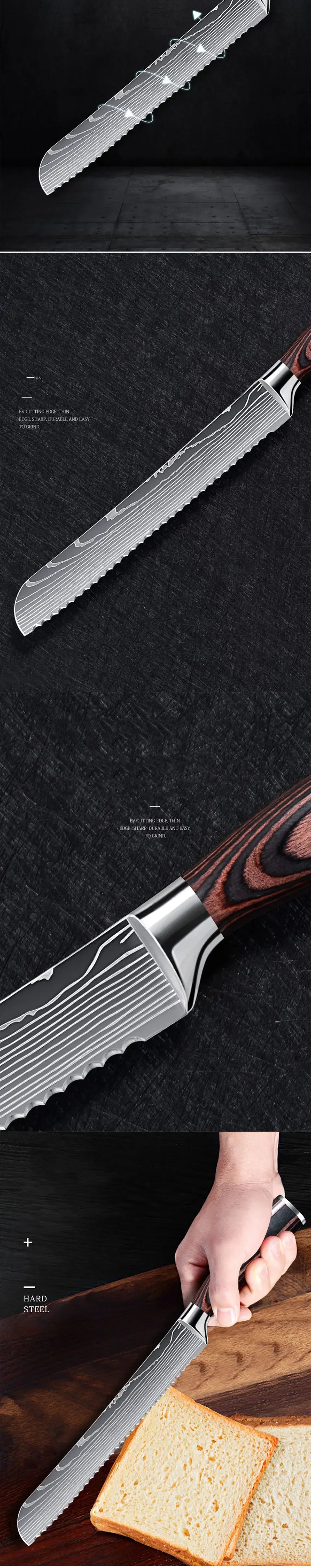 ¡Cheftronics Bread Knife: Acero Inoxidable para Pan Perfecto! - 8-inch Bread Knife