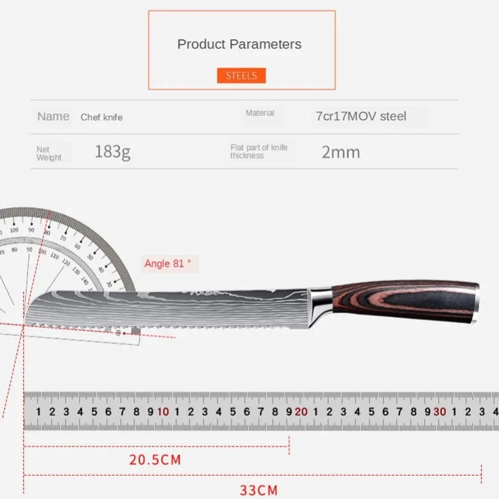 ¡Cheftronics Bread Knife: Acero Inoxidable para Pan Perfecto! - 8-inch Bread Knife
