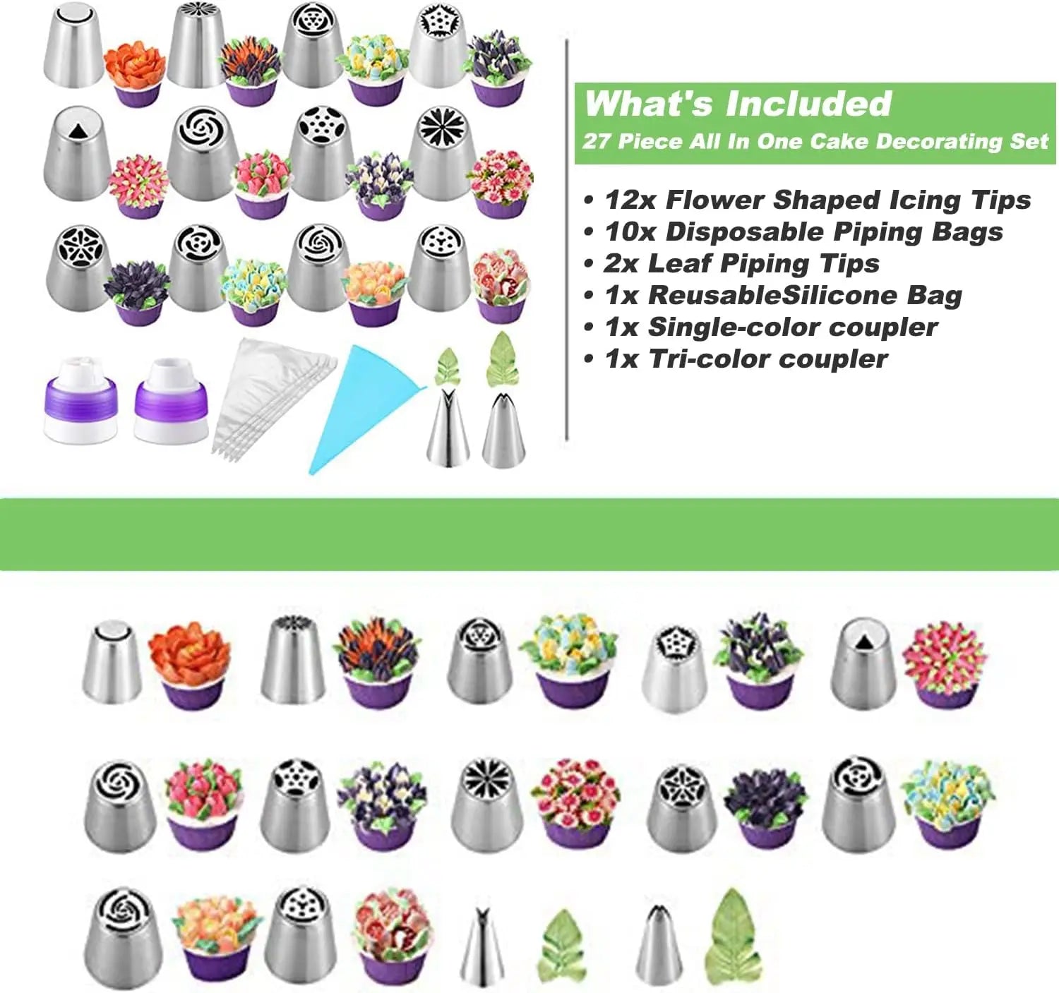 ¡Cheftronics Cake Tools: Decoración Extrema con Acero Inoxidable! - 27 piece set