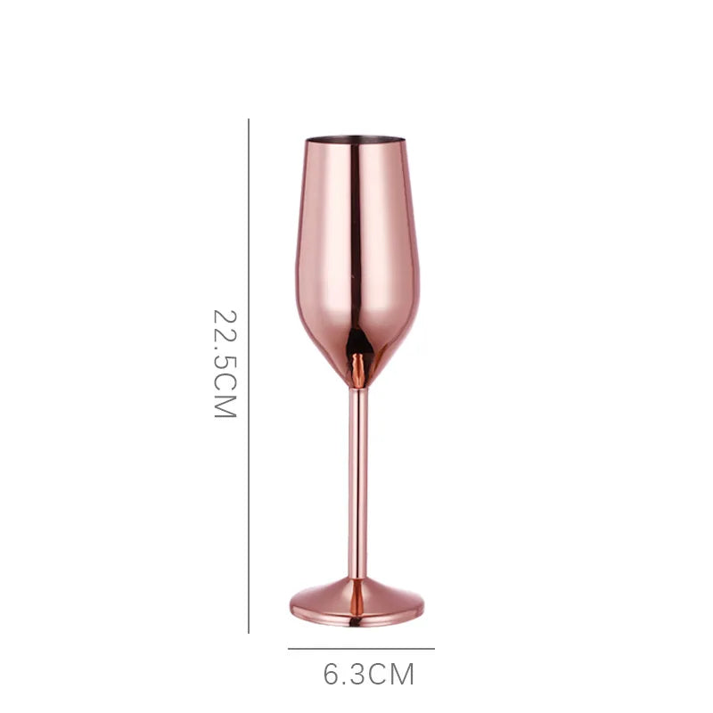 Cheftronics: Copas de Vino Metálicas ¡Acero Inoxidable Brillante! - 220ml rosegold - Stainless Steel Wine