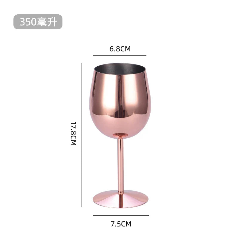 Cheftronics: Copas de Vino Metálicas ¡Acero Inoxidable Brillante! - 350ml rosegold - Stainless Steel Wine