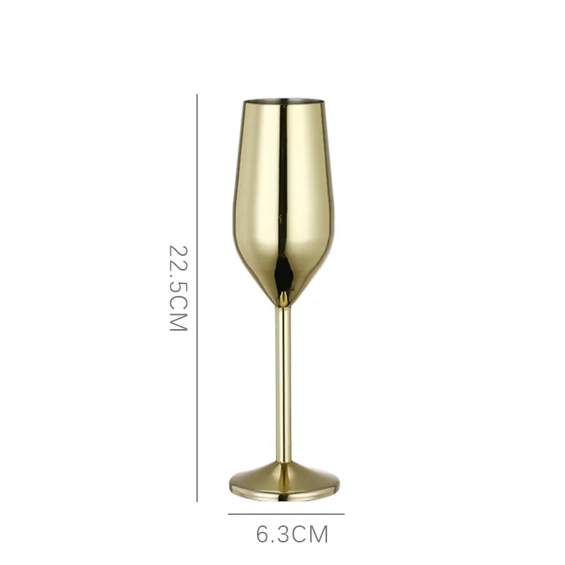Cheftronics: Copas de Vino Metálicas ¡Acero Inoxidable Brillante! - 220ml golden - Stainless Steel Wine
