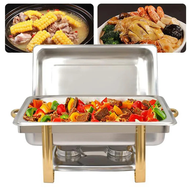 Cheftronics: Dorado Radiante para Cocina Inteligente - Stainless Steel Cooking Professional Chafing Dish buffet