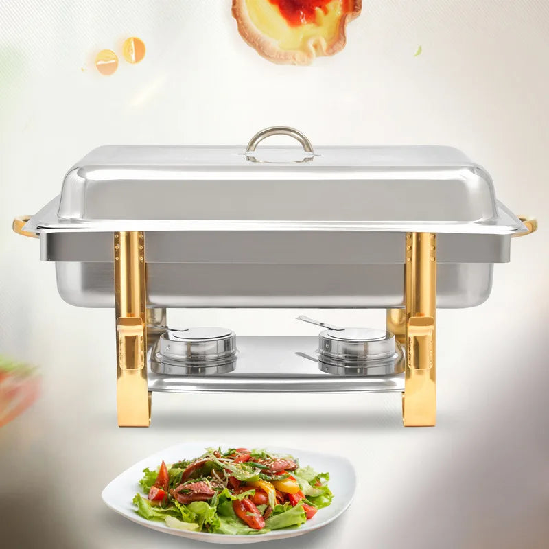 Cheftronics: Dorado Radiante para Cocina Inteligente - Stainless Steel Cooking Professional Chafing Dish buffet