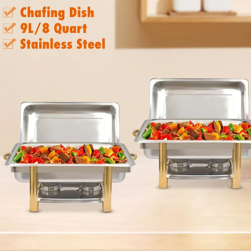 Cheftronics: Dorado Radiante para Cocina Inteligente - Stainless Steel Cooking Professional Chafing Dish buffet
