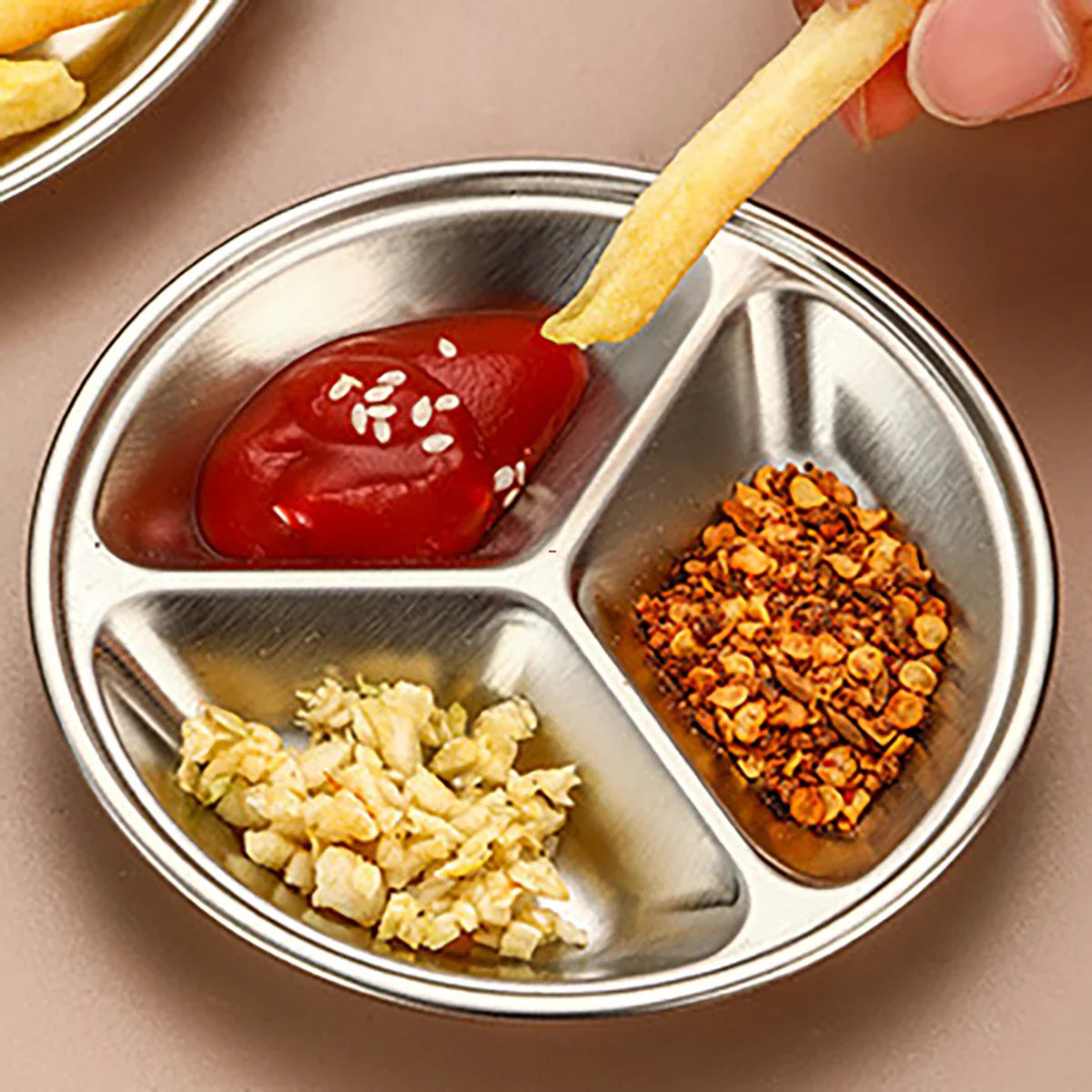 Cheftronics: ¡Platos Divididos de Acero Inoxidable para Cocina Inteligente!