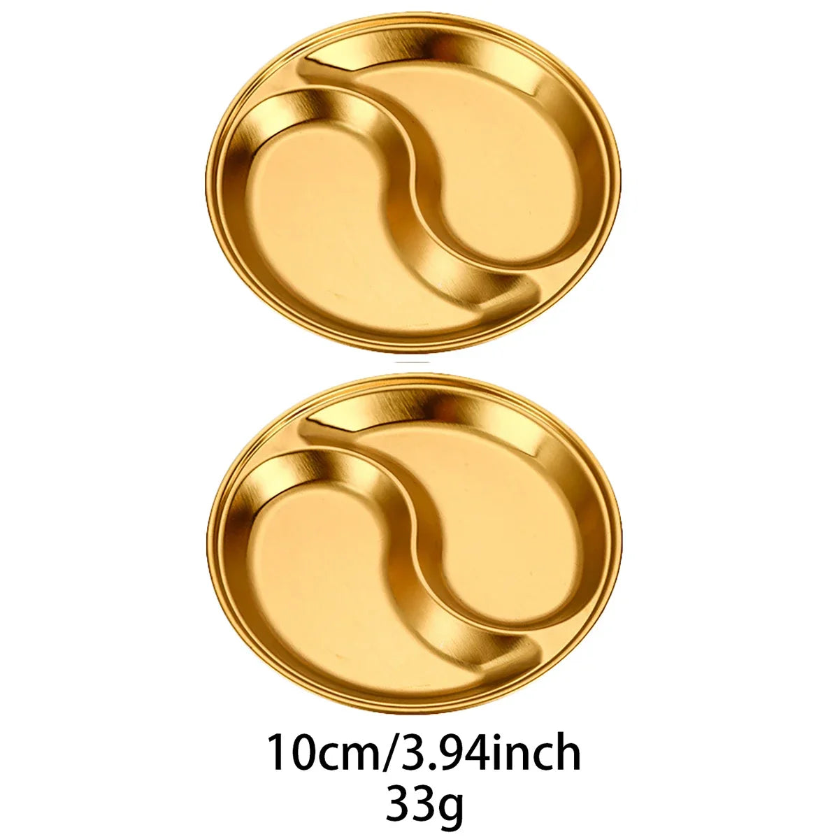 Cheftronics: ¡Platos Divididos de Acero Inoxidable para Cocina Inteligente! - 2grids gold 10cm