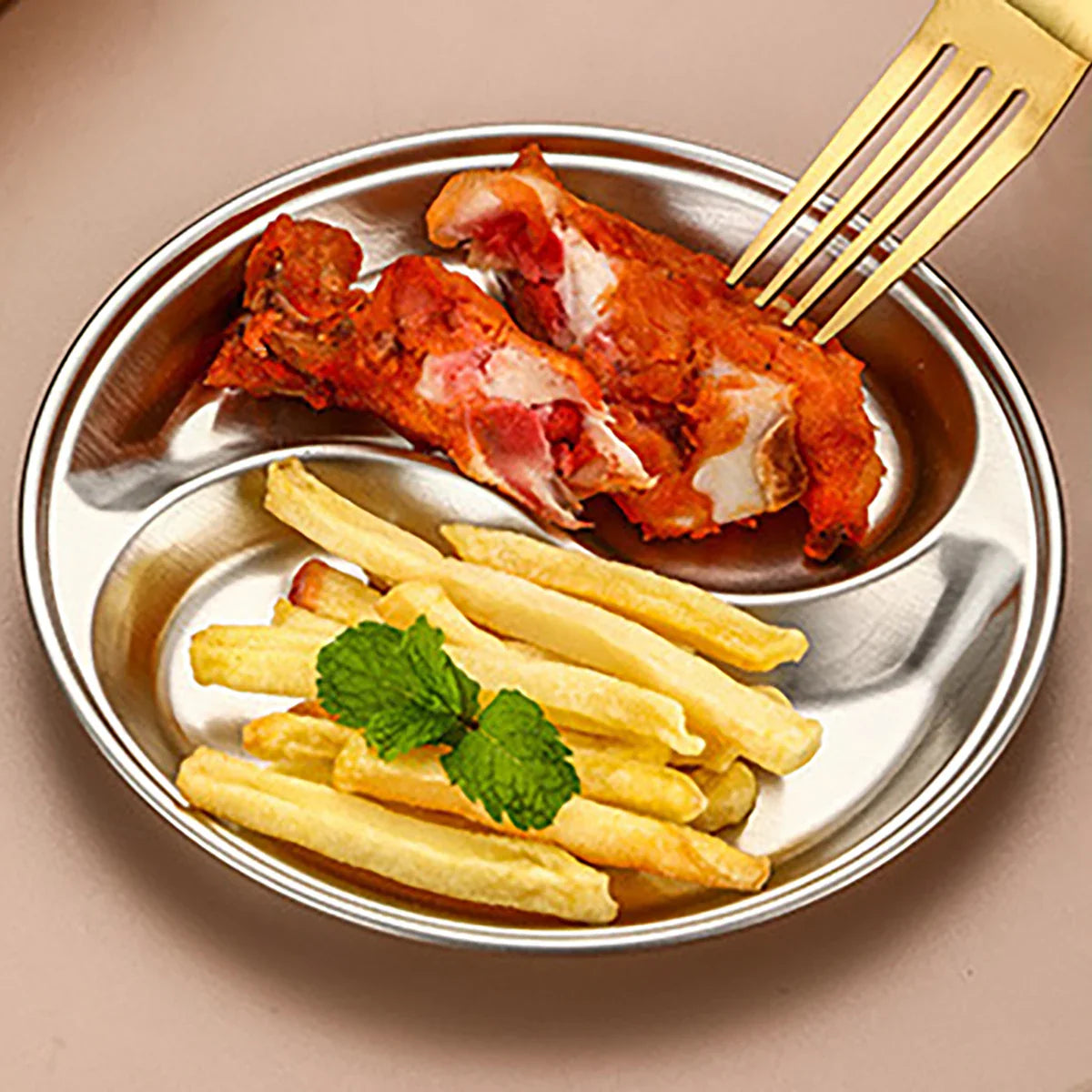 Cheftronics: ¡Platos Divididos de Acero Inoxidable para Cocina Inteligente!