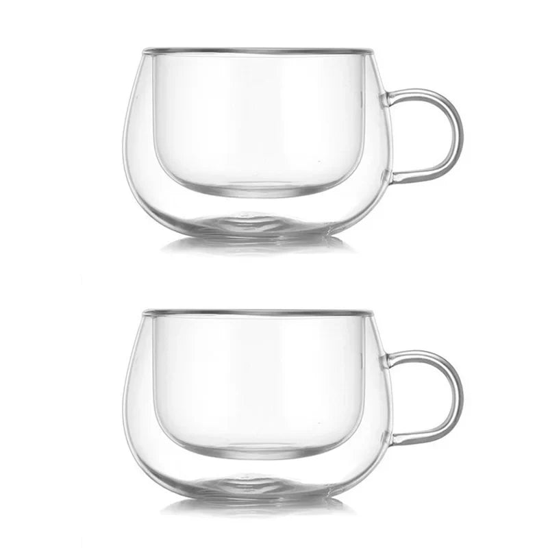 Cheftronics: Tazas de Vidrio Doble para Café Excepcional - A-150ml 2pcs / 150-350ml - Double Wall Glass Coffee Cup