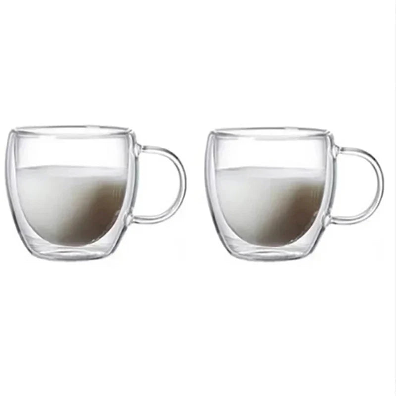 Cheftronics: Tazas de Vidrio Doble para Café Excepcional - B-150ml 2pcs / 150-350ml - Double Wall Glass Coffee Cup