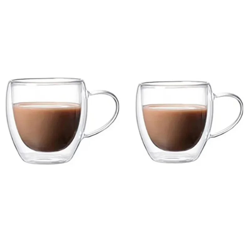 Cheftronics: Tazas de Vidrio Doble para Café Excepcional - B-250ml 2pcs / 150-350ml - Double Wall Glass Coffee Cup