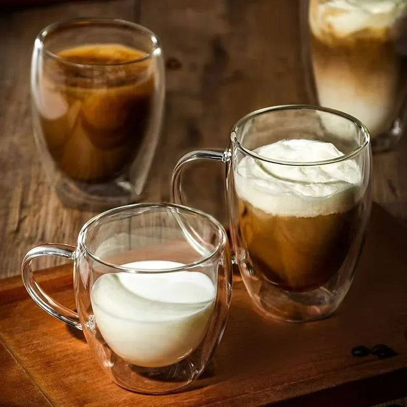 Cheftronics: Tazas de Vidrio Doble para Café Excepcional - Double Wall Glass Coffee Cup