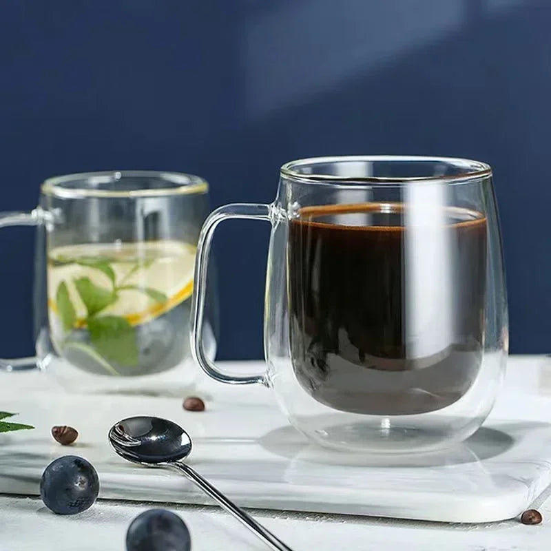 Cheftronics: Tazas de Vidrio Doble para Café Excepcional - Double Wall Glass Coffee Cup