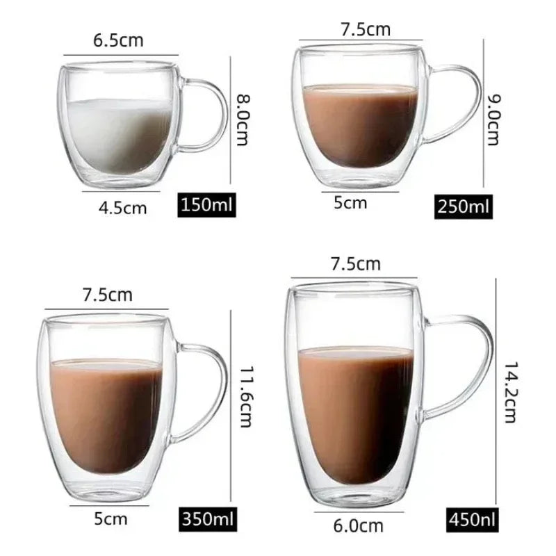 Cheftronics: Tazas de Vidrio Doble para Café Excepcional - Double Wall Glass Coffee Cup