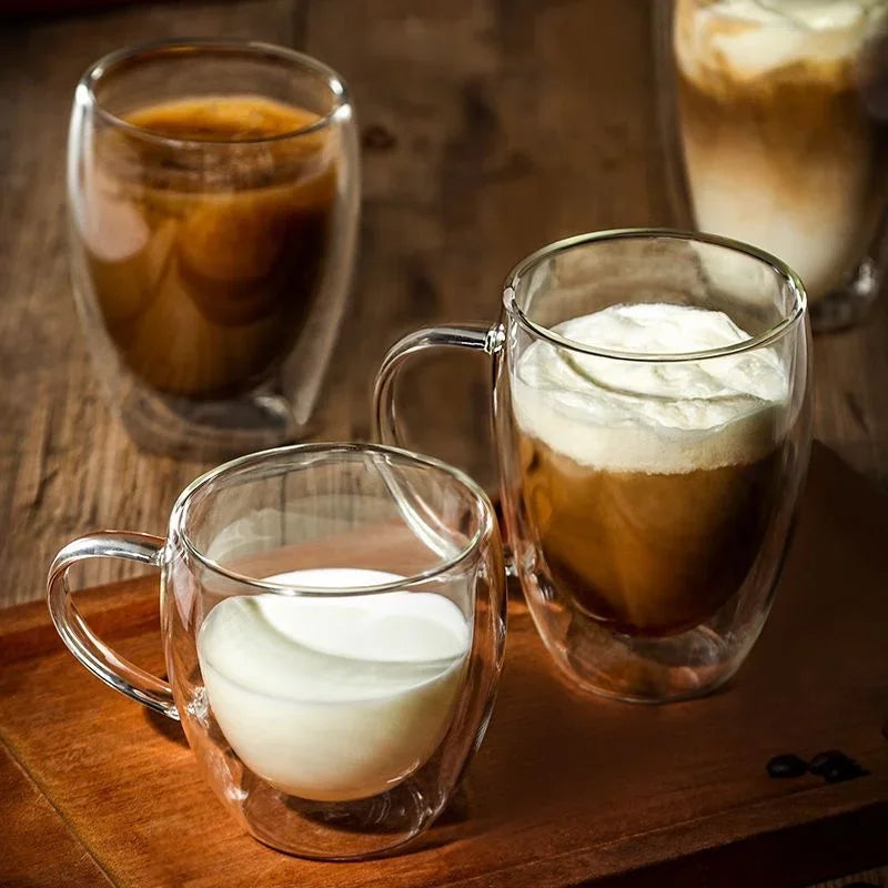 Cheftronics: Tazas de Vidrio Doble para Café Excepcional - Double Wall Glass Coffee Cup