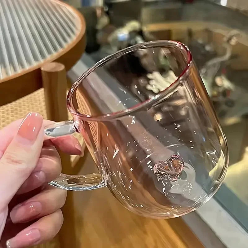 Cristal Corazón: Bebidas de Verano Invierno con Degradado - glass Coffee Cup