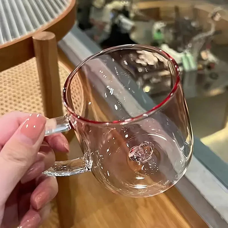 Cristal Corazón: Bebidas de Verano Invierno con Degradado - glass Coffee Cup