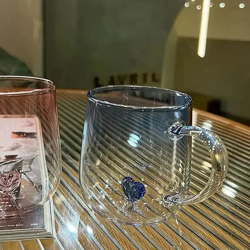 Cristal Corazón: Bebidas de Verano Invierno con Degradado - glass Coffee Cup