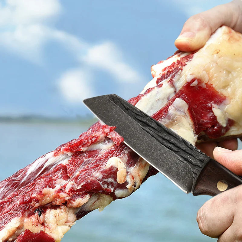 ¡Cuchillo Carnicero Forjado Acero Inoxidable Definitivo!