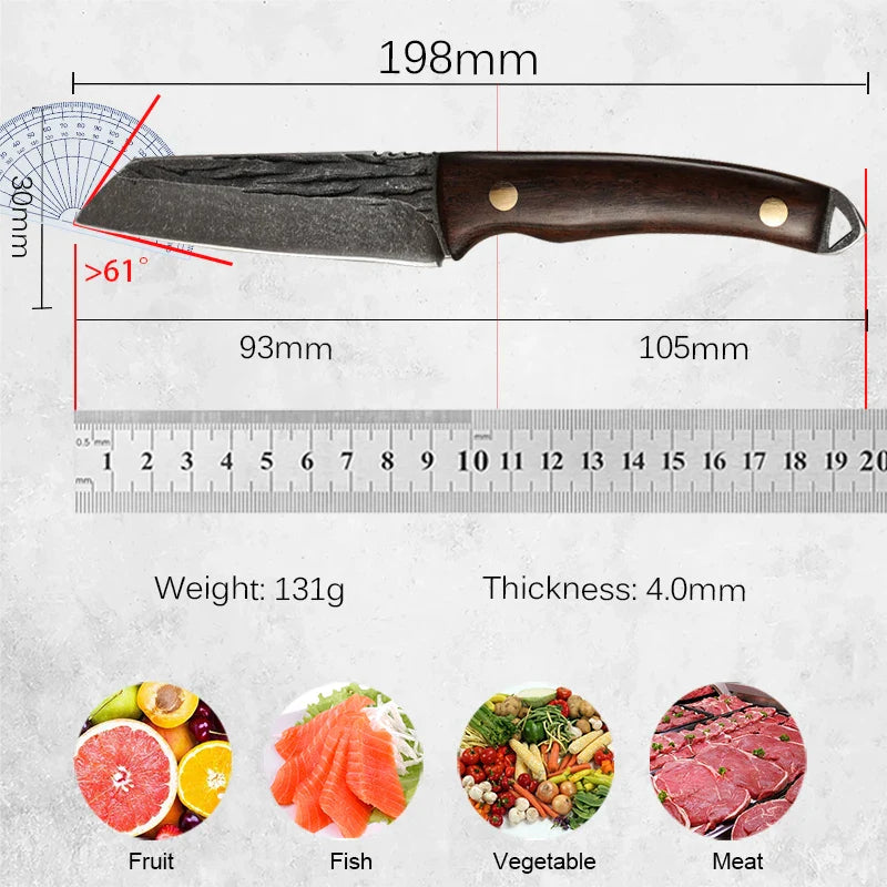 ¡Cuchillo Carnicero Forjado Acero Inoxidable Definitivo!