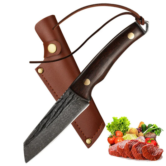 ¡Cuchillo Carnicero Forjado Acero Inoxidable Definitivo!