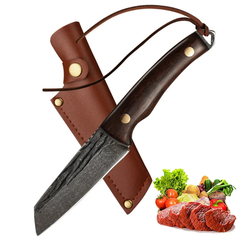 ¡Cuchillo Carnicero Forjado Acero Inoxidable Definitivo!