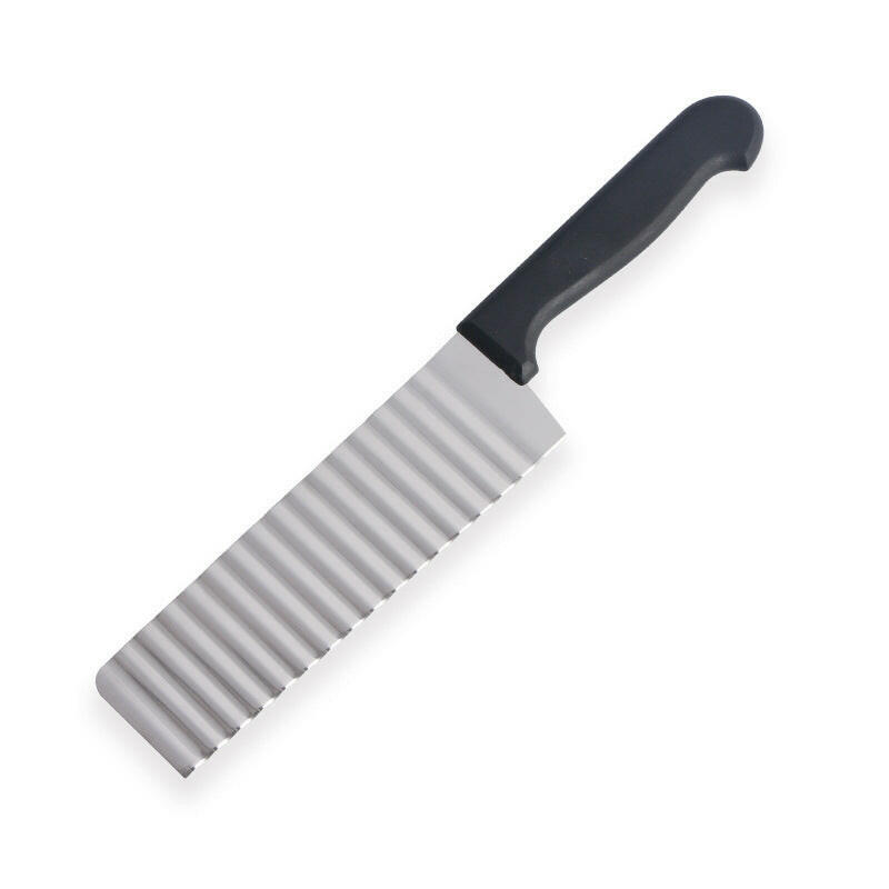 Cuchillo ondulado Cheftronics con mango negro, ideal para herramientas de vegetales