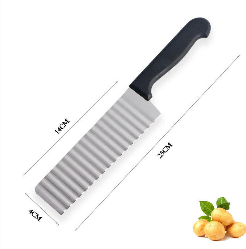 Cuchillo ondulado Cheftronics con mango negro, ideal para herramientas de verduras