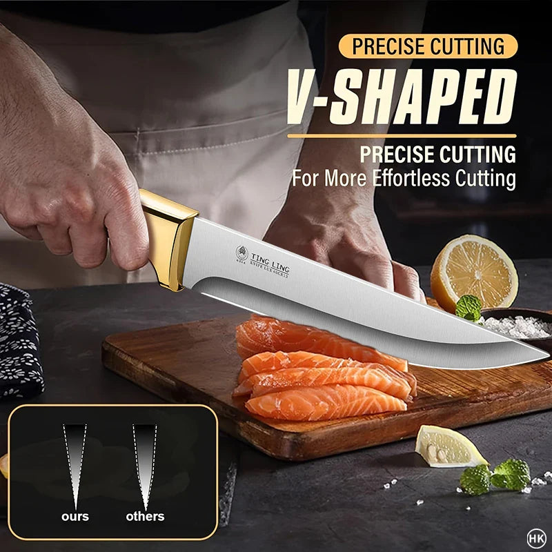 Cuchillos Curvos Cheftronics Para Salmón Un Corte Maestro