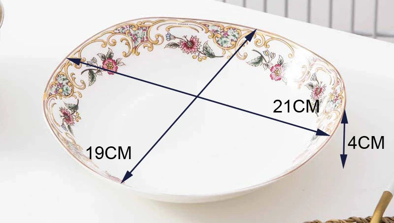 ¡Deslumbrantes Platos Florales! Juego de Vajilla Cerámica - 4pcs - bone china ceramic dinner