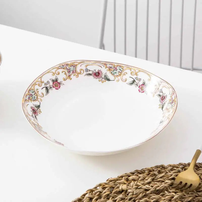 ¡Deslumbrantes Platos Florales! Juego de Vajilla Cerámica - 4pcs - bone china ceramic dinner