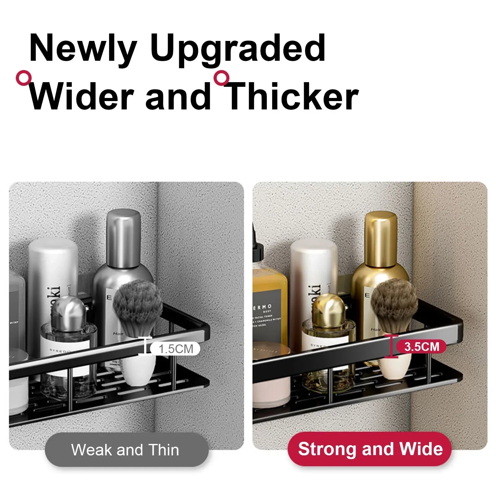 ¡Estantes de Ducha Negros Paredes Impecables! - Wall Mounted Shampoo Bottle Shower Corner Rack