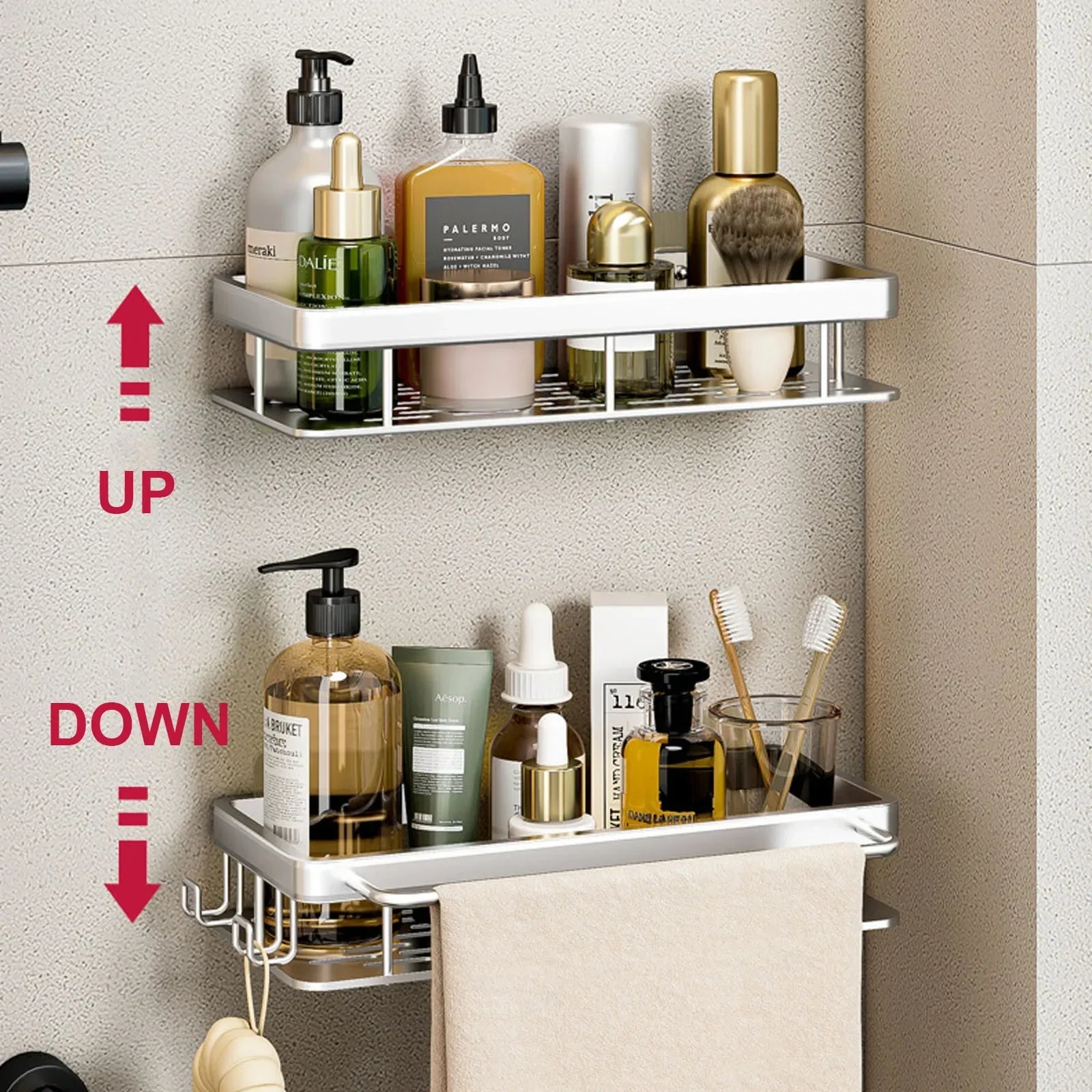 ¡Estantes de Ducha Negros Paredes Impecables! - Wall Mounted Shampoo Bottle Shower Corner Rack