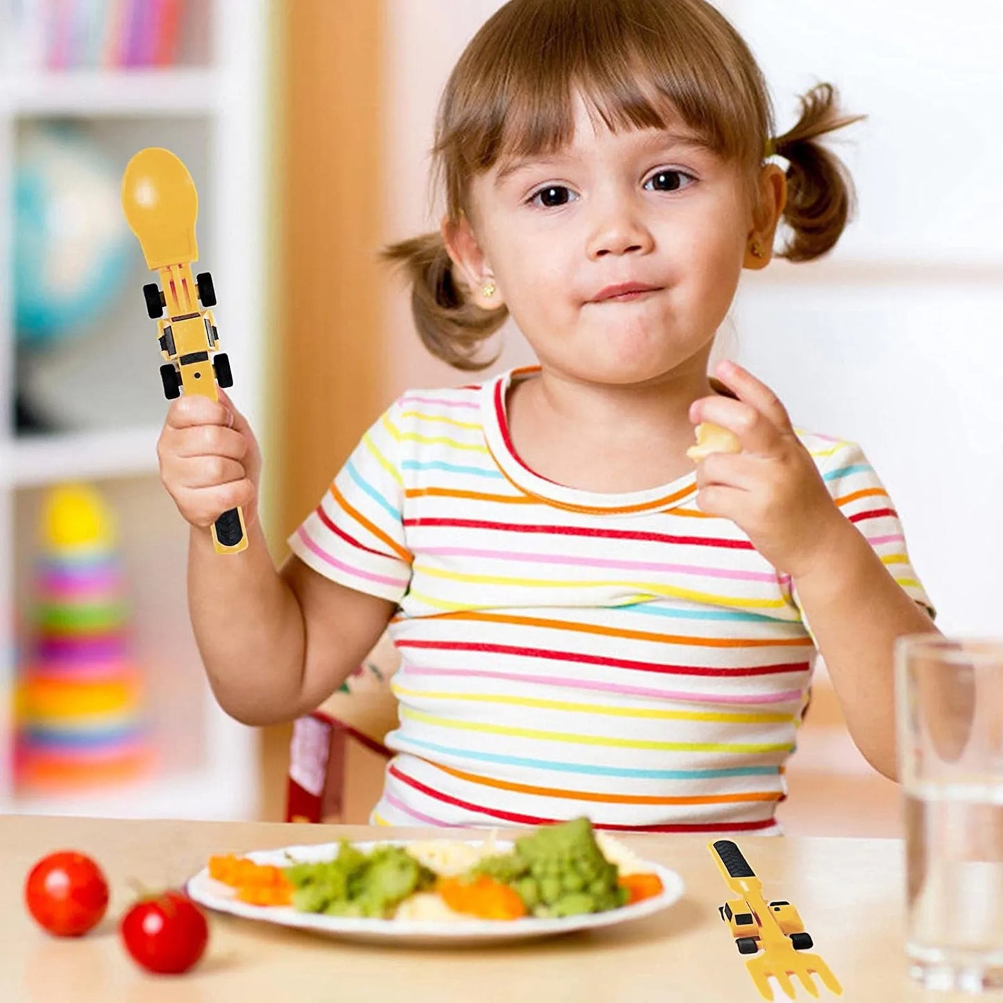¡Excavadora de Dientes! Dinnerware Sets de Construcción para Niños - Multicolor