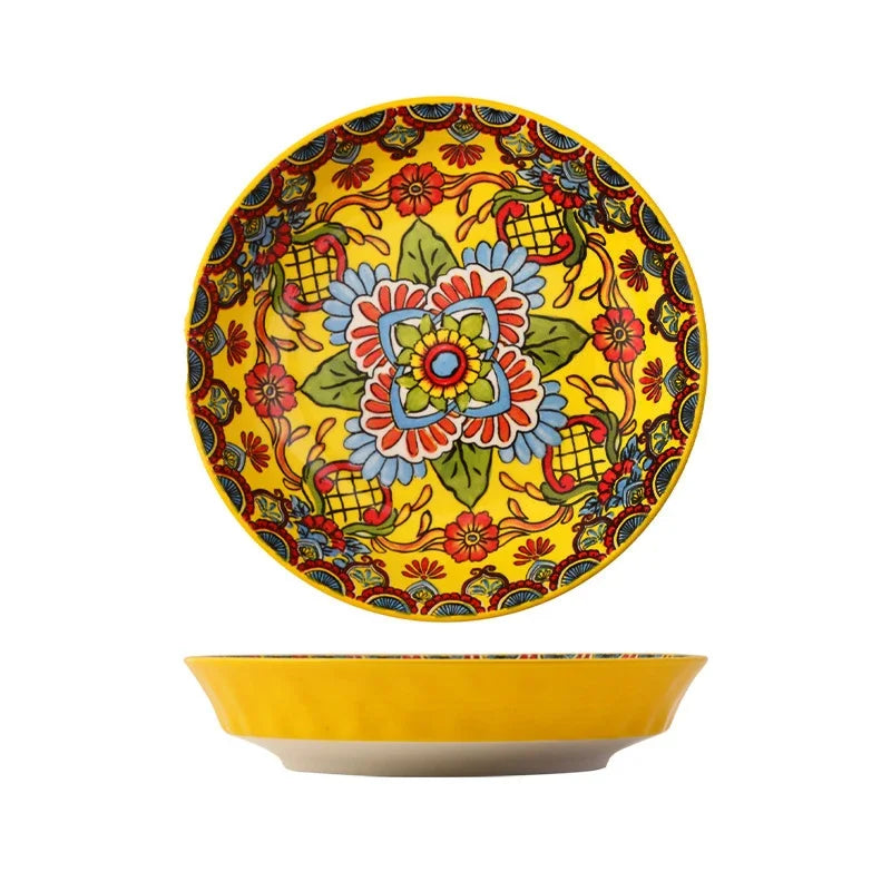 ¡Explosión de Color! Vibrantes Plate Set Cheftronics Kitchen Appliances - Ceramic Tableware Set