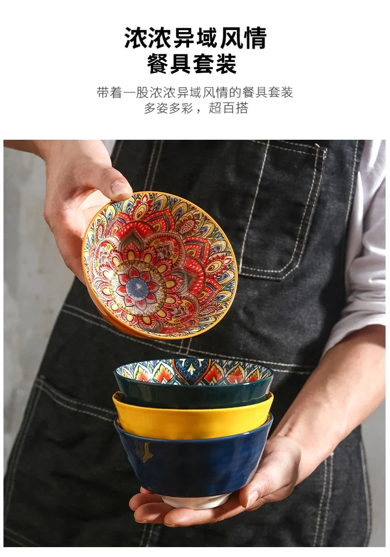 ¡Explosión de Color! Vibrantes Plate Set Cheftronics Kitchen Appliances - Ceramic Tableware Set