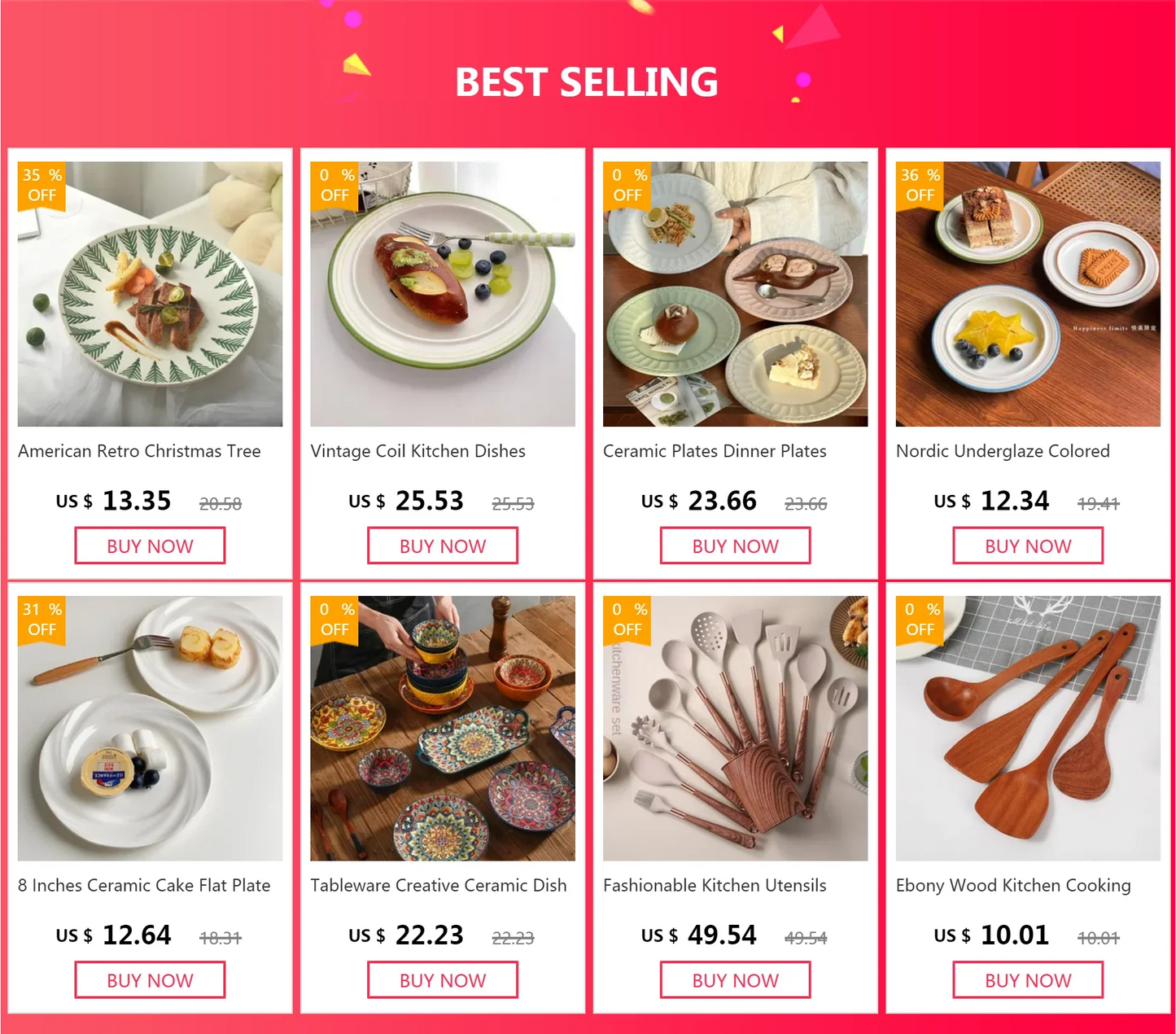 ¡Explosión de Color! Vibrantes Plate Set Cheftronics Kitchen Appliances - Ceramic Tableware Set