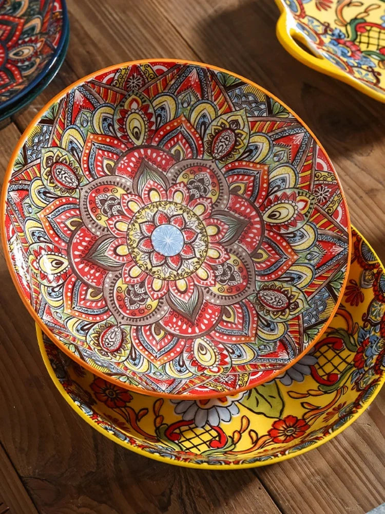 ¡Explosión de Color! Vibrantes Plate Set Cheftronics Kitchen Appliances - Ceramic Tableware Set