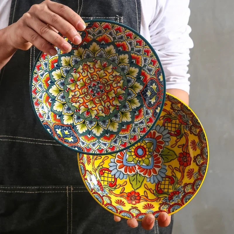 ¡Explosión de Color! Vibrantes Plate Set Cheftronics Kitchen Appliances - Ceramic Tableware Set