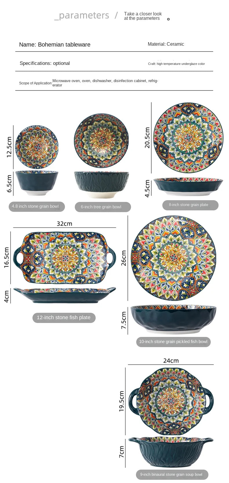 ¡Explosión de Color! Vibrantes Plate Set Cheftronics Kitchen Appliances - Ceramic Tableware Set
