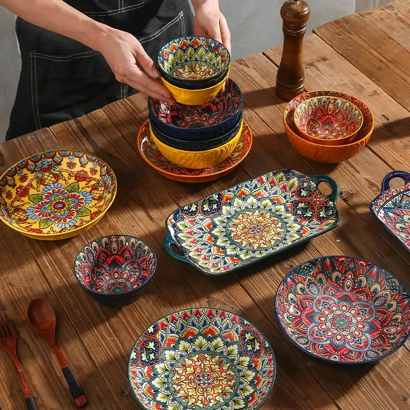 ¡Explosión de Color! Vibrantes Plate Set Cheftronics Kitchen Appliances - Ceramic Tableware Set