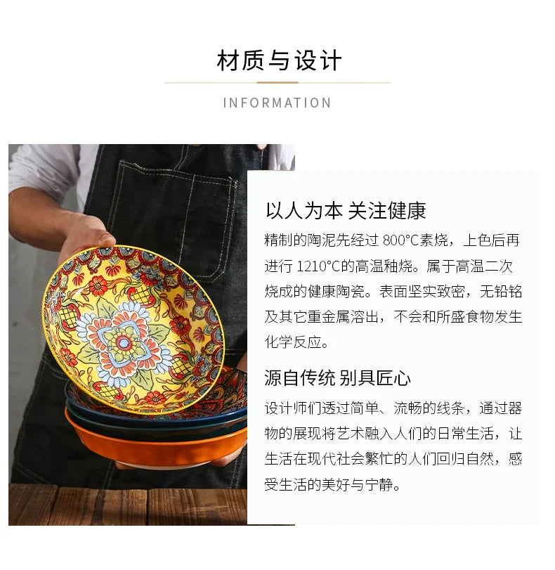 ¡Explosión de Color! Vibrantes Plate Set Cheftronics Kitchen Appliances - Ceramic Tableware Set