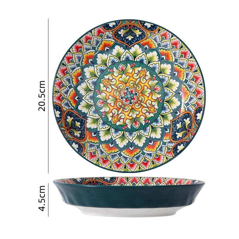 ¡Explosión de Color! Vibrantes Plate Set Cheftronics Kitchen Appliances - B / 8 inches - Ceramic Tableware Set