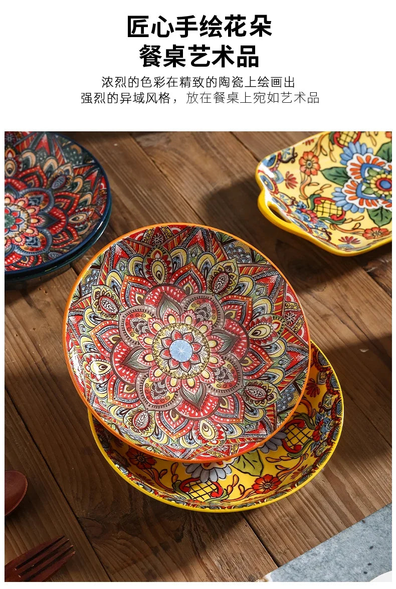 ¡Explosión de Color! Vibrantes Plate Set Cheftronics Kitchen Appliances - Ceramic Tableware Set