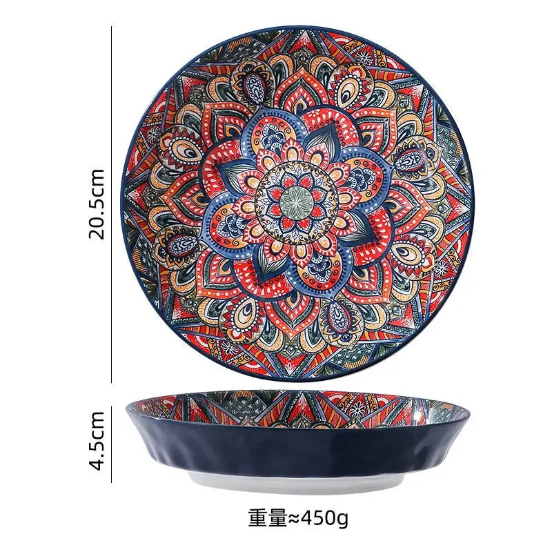 ¡Explosión de Color! Vibrantes Plate Set Cheftronics Kitchen Appliances - D / 8 inches - Ceramic Tableware Set
